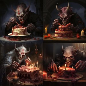 Изображение по задаче: Демон ест торт